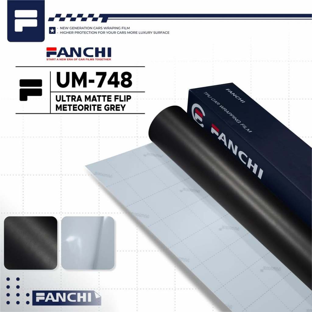

152Cm Sticker FANCHI UM-748 UM748 Ultra Matte Flip Meteorite Grey PET Per Meter