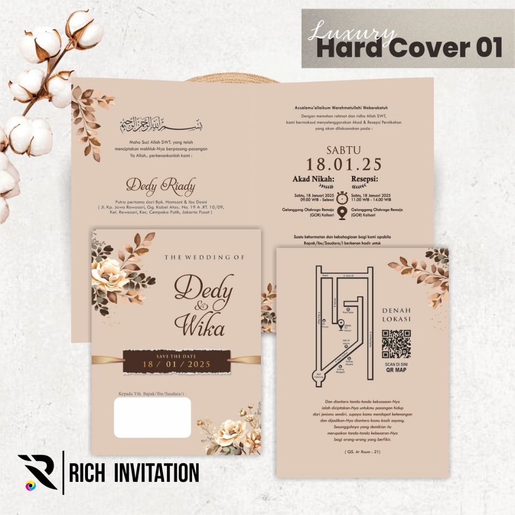 UNDANGAN HARDCOVER PERNIKAHAN CUSTOM - UNDANGAN PERNIKAHAN PREMIUM - LUXURY HARDCOVER