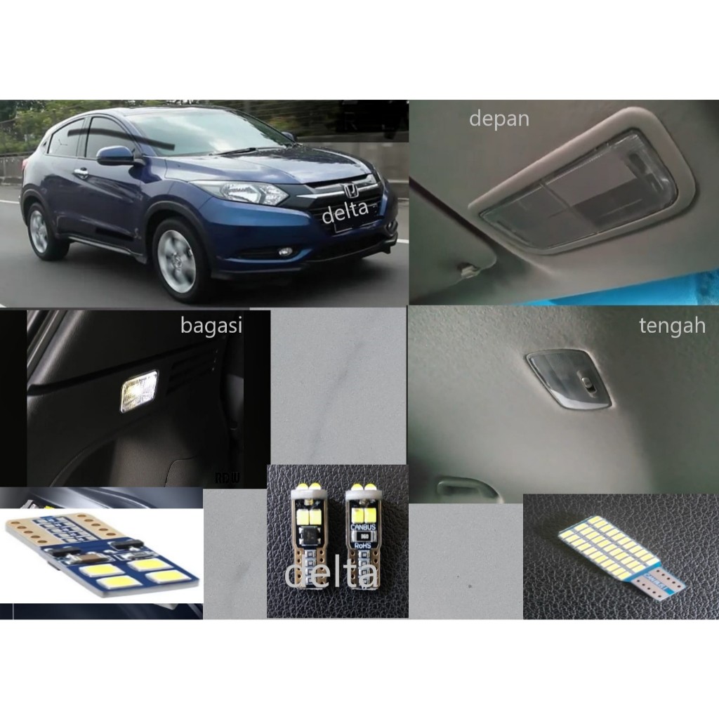 bohlam lampu kabin Honda HRV LED depan tengah bagasi 4pcs