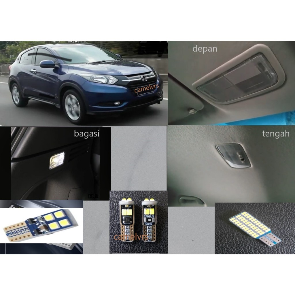 bohlam lampu kabin Honda HRV LED depan tengah bagasi 4pcs