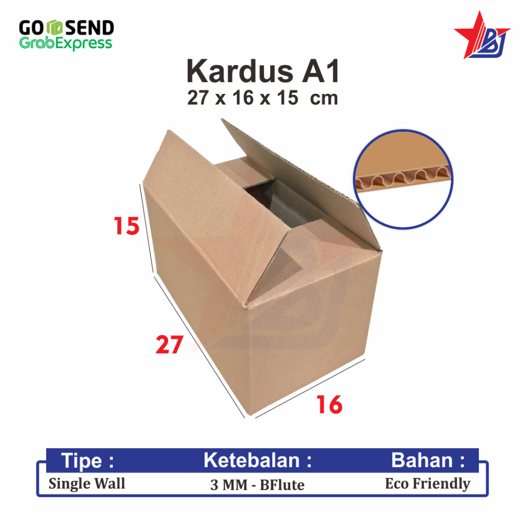 

27 x 16 x 15 cm | B FLUTE | KARDUS | CORRUGATED BOX | PACKING | PACKAGING