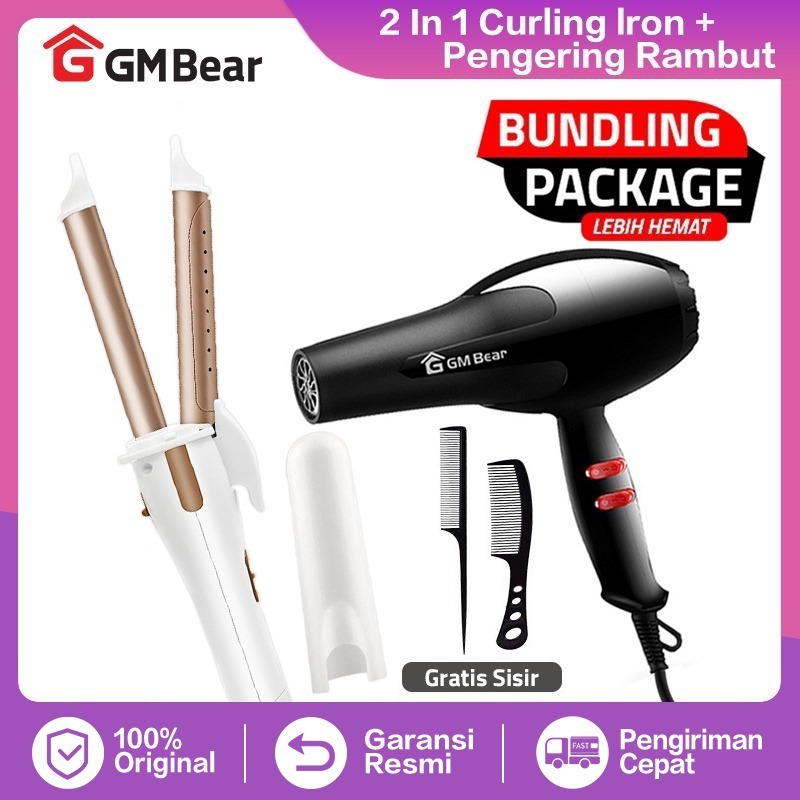 TERMURAH GM Bear Bundle Hemat Hair Dryer Pengering Rambut 1115 - Catokan Rambut 2in1 Catokan Rambut