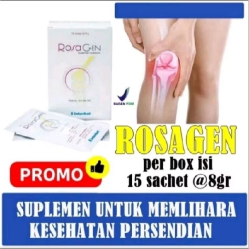 ROSAGEN ISI 15 SACHET - ROSAGEN 1BOX ISI SACHET SUPLEMEN KESEHATAN SENDI LUTUT