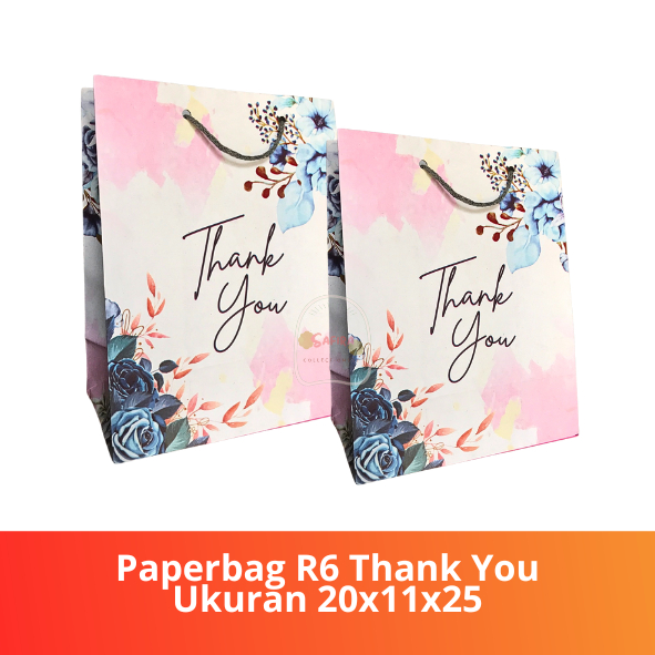 

PAPERBAG R6 THANK YOU AESTHETIC WARNA PINK UKURAN 20X11X25 TAS KADO BINGKISAN TAS SOVENIR GOODIEBAG PAPERBAG PREMIUM