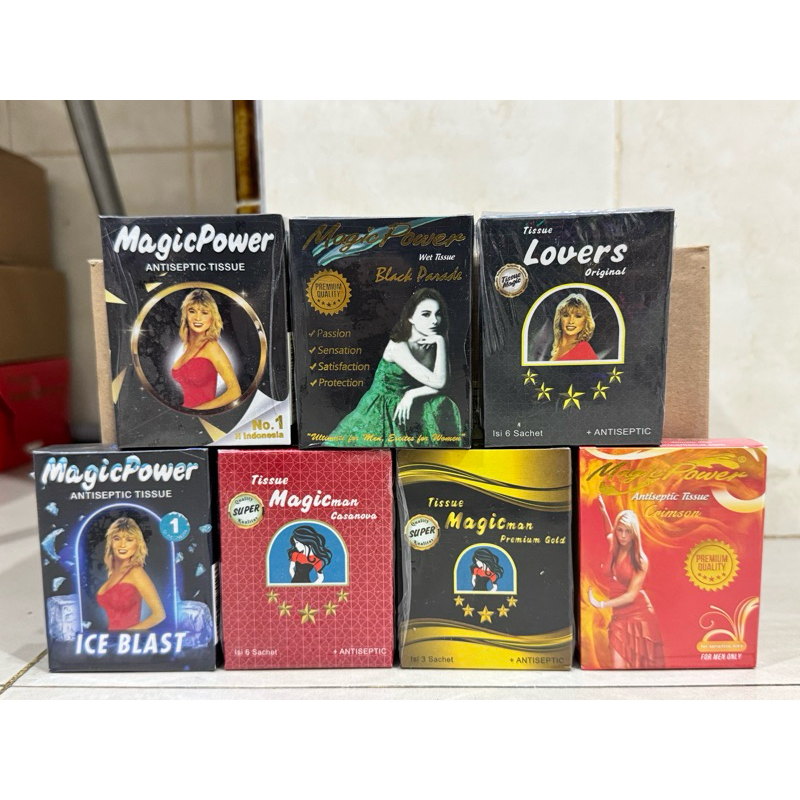 TISSUE MAGIC POWER HITAM, TISSUE MAGIC POWER ICE BLAST, TISSUE MAGIC POWER BLACK PARADE, TISSUE MAGI