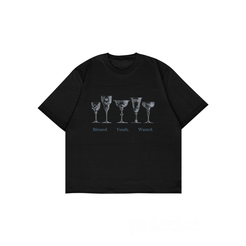 Praedae Studio - Blessed Youth Wasted Black Tee