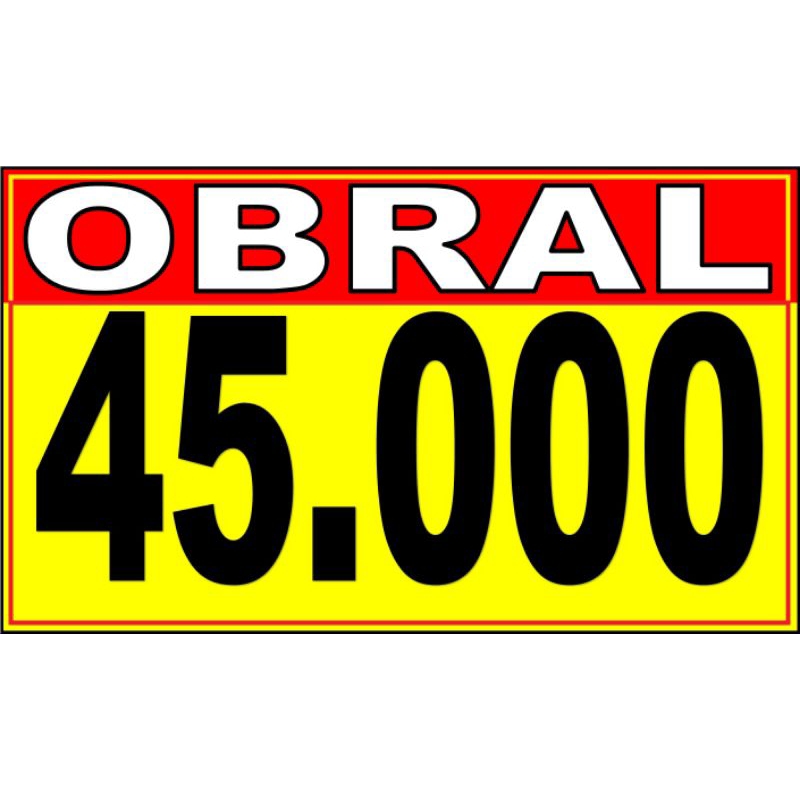 

karton display harga tulisan 45000 empat puluh lima ribu