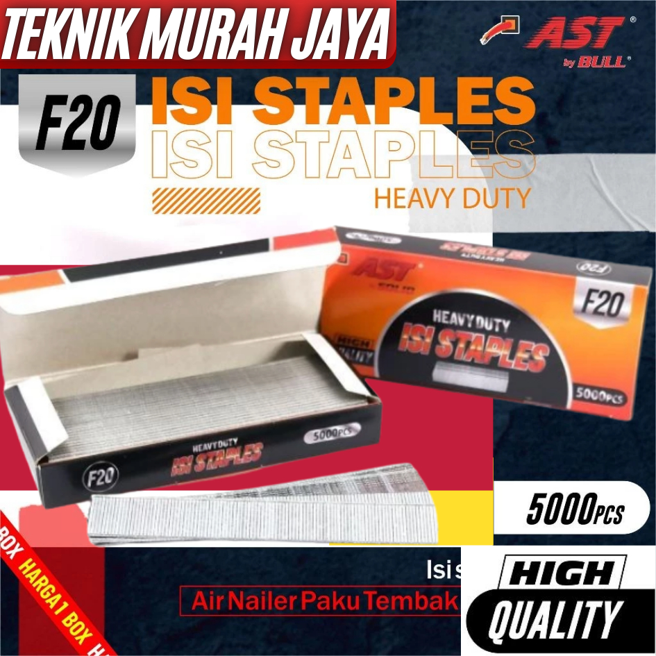 

AST Isi Paku Tembak Angin Air Nailer Refill F20 Staples Gun 20 mm Heavy Duty xenon modern benz