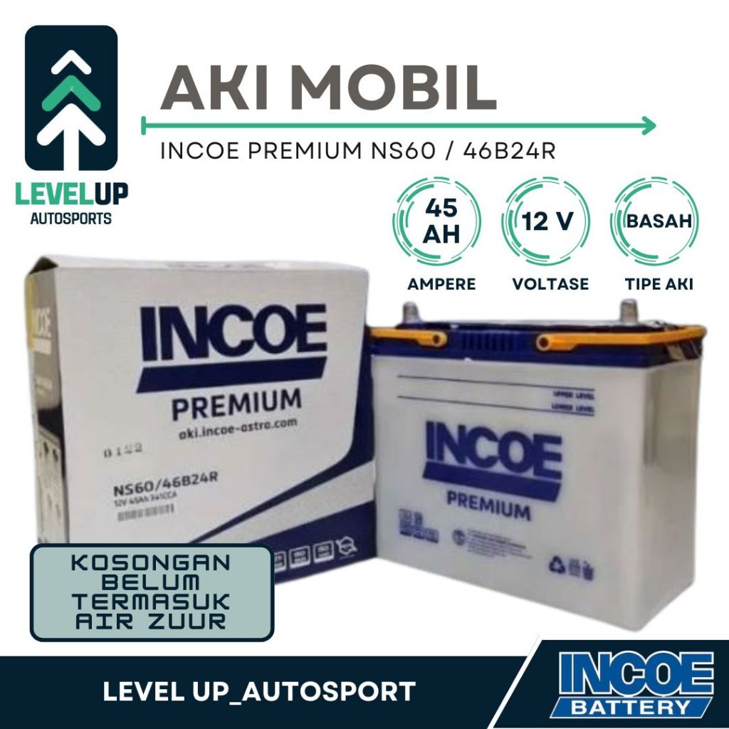 aki incoe premium type NS60 12 volt -45 Amper