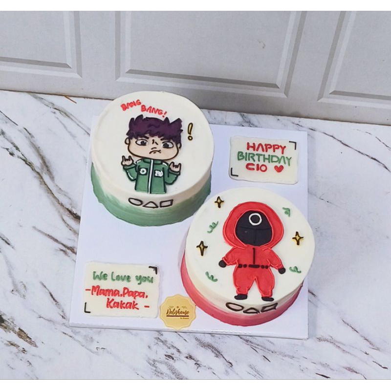 

BISA DADAKAN H-1 2in1 korean cake kue ulang tahun bento cake 10cm isi 2