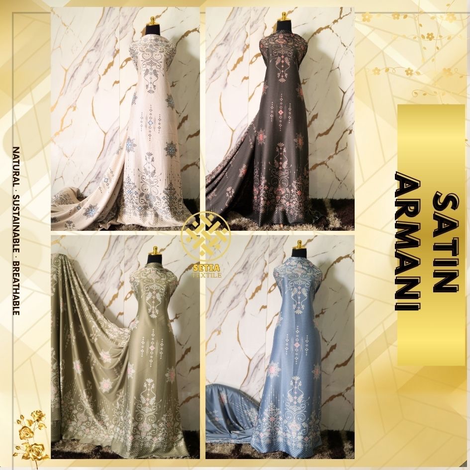 Kain Satin Armani Silk || Kain Gamis Dress Tunik || Harga per 50cm