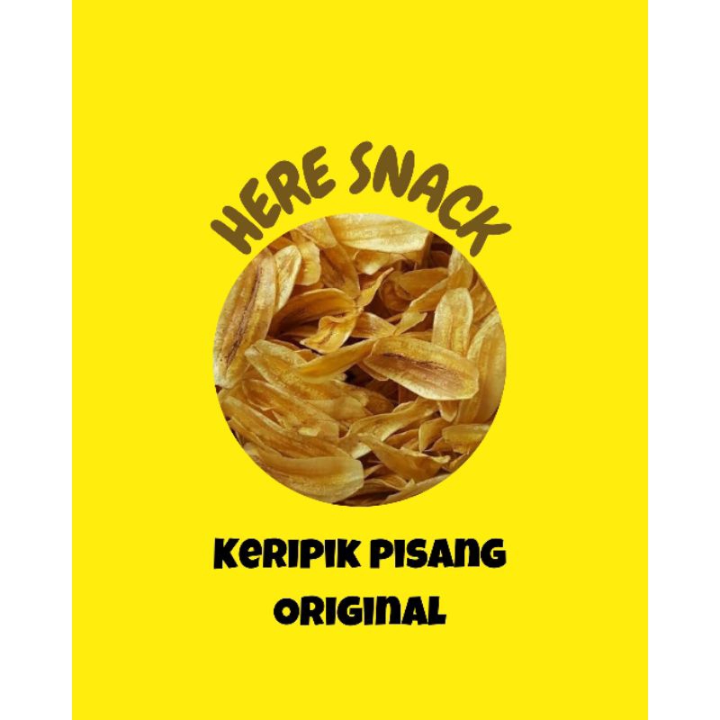 

Keripik pisang homemade tipis rasa original here snack