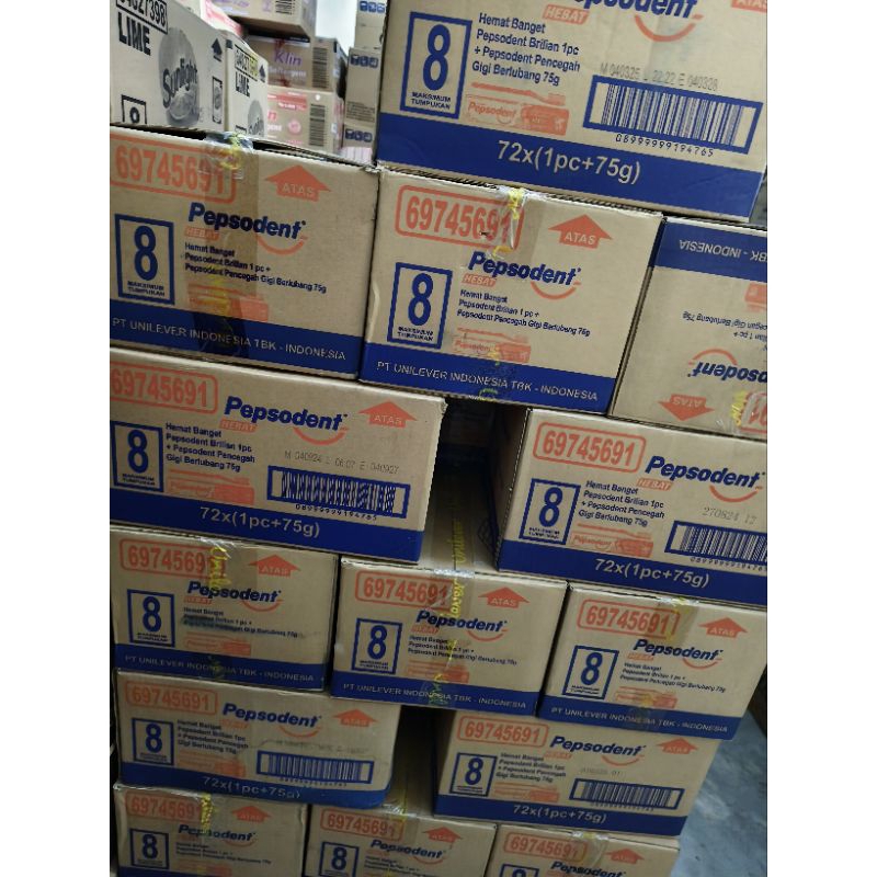 Pepsodent 75gr free sikat 1 karton isi 72