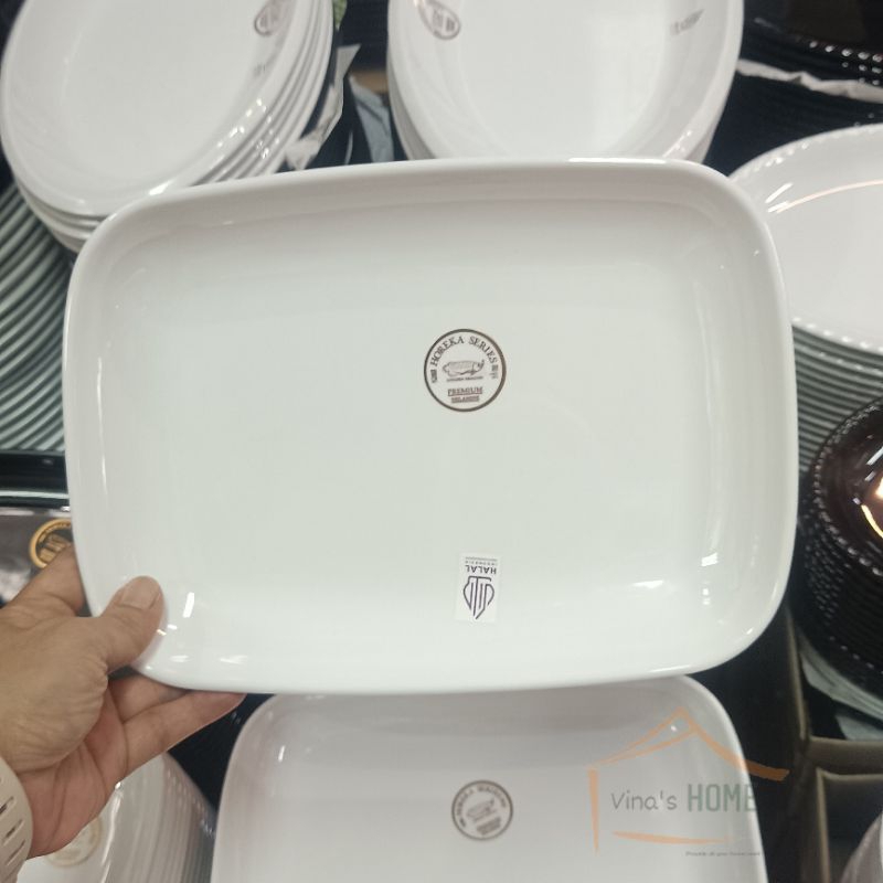 (12 pcs) Piring kotak dalam 10in melamin premium Horeka Golden dragon - P8310