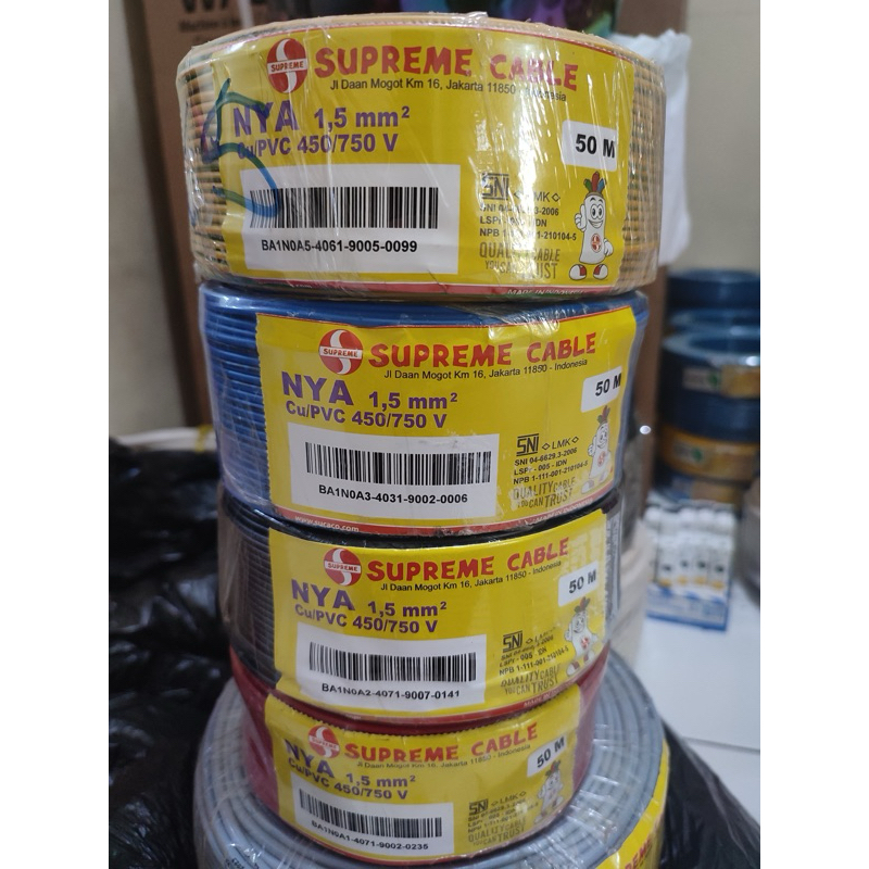 kabel supreme nya 1,5mm(1roll 50 meter)/KABEL SUPREME NYA 1,5MM