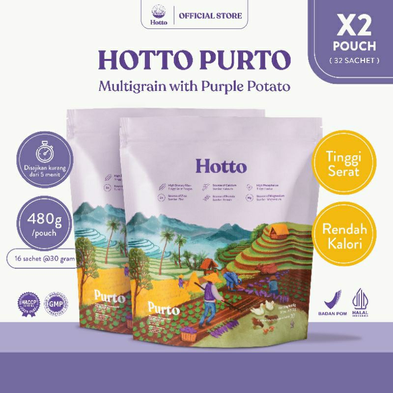 

Hotto Purto Multigrain with Purple Potato 2 pouch ( 32 sachet)