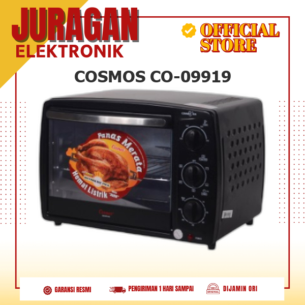 COSMOS CO-09919 OVEN LIASTRIK TOASTER WITH ROTI SERIES 19 LITER 700 WATT ELEMEN PEMANAS STAINLESS ST