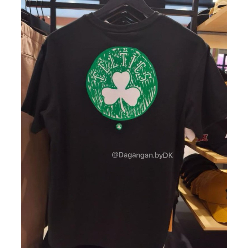 Kaos New*Era Celtics Logo Back Original 100% Hitam