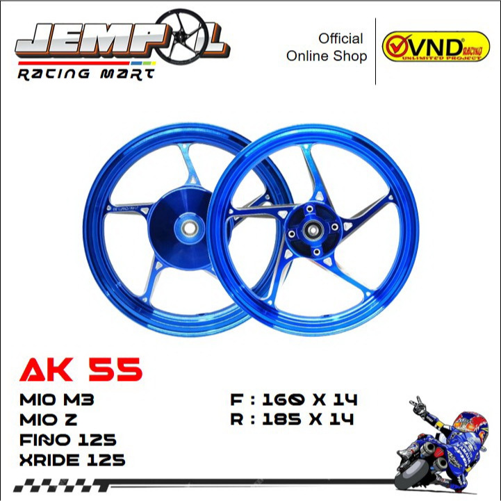 VND Velg Tipe AK 55 Model Enkei X1R Taka 160x185 * 14 - Mio M3/ Mio Z/ Fino 125/ Xride 125