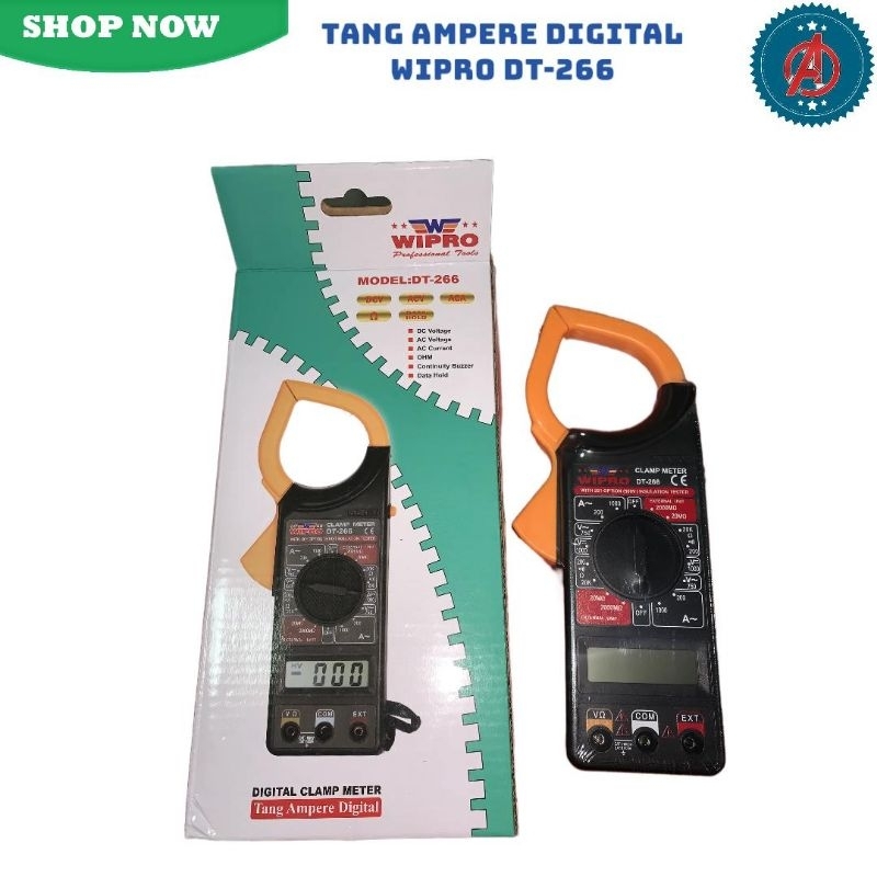 Tang Ampere Digital Wipro DT-266 / Alat Ukur Arus Listrik Digital  200-1000A Wipro DT-266