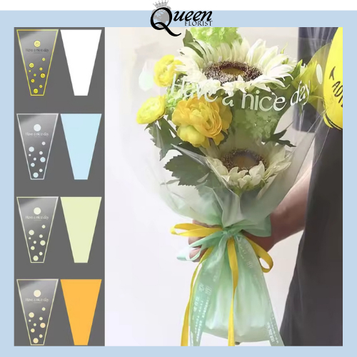 

50 LEMBAR Wrapping Plastik Instant Mini Buket Mawar Single Rose Bunga Mawar SF28