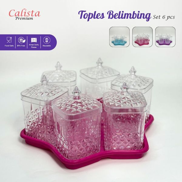 Toples Calista Tabel Belimbing Set 6 Pcs Akrilik / Toples Calista Set