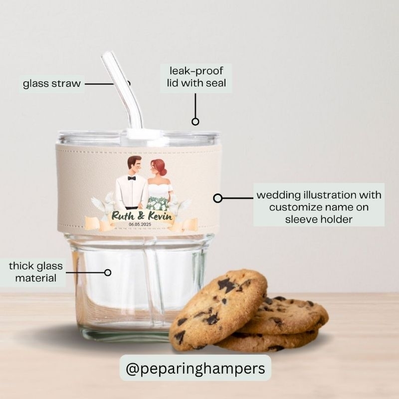 SOUVENIR PERNIKAHAN CUSTOM GELAS TUMBLER ESTETIK