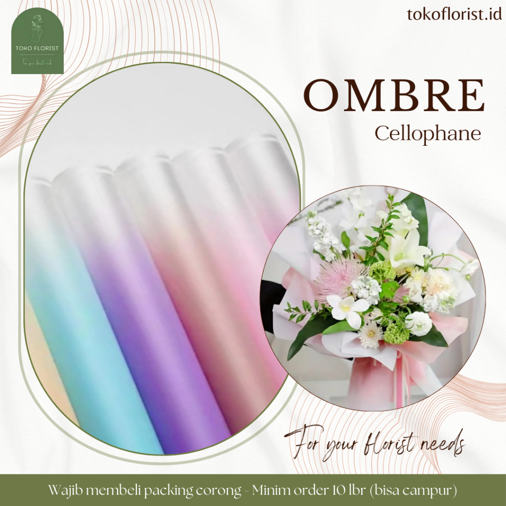 

ECER Kertas Buket Bunga Cellophane OMBRE | ECER 5PC / GROSIR