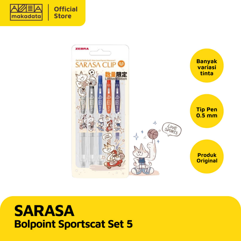 

PULPEN | BOLPEN SARASA SPORTSCAT SET 5 PCS MURAH