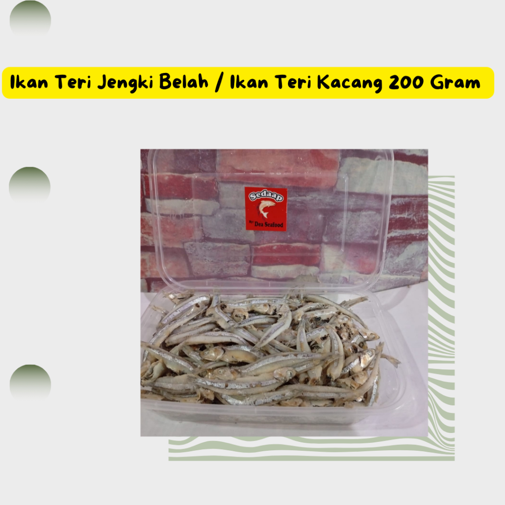 

Ikan Teri Jengki Belah / Teri Belah Super 200 gr + Tempat