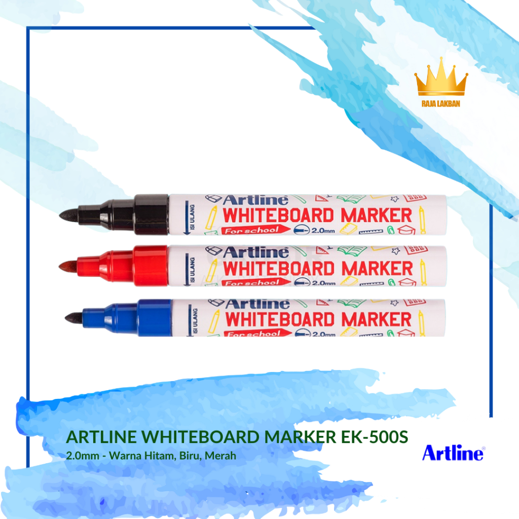 

Spidol Papan Tulis Artline EK-500S/ 2.0 mm/ Hitam/ Biru/ Merah - Pcs