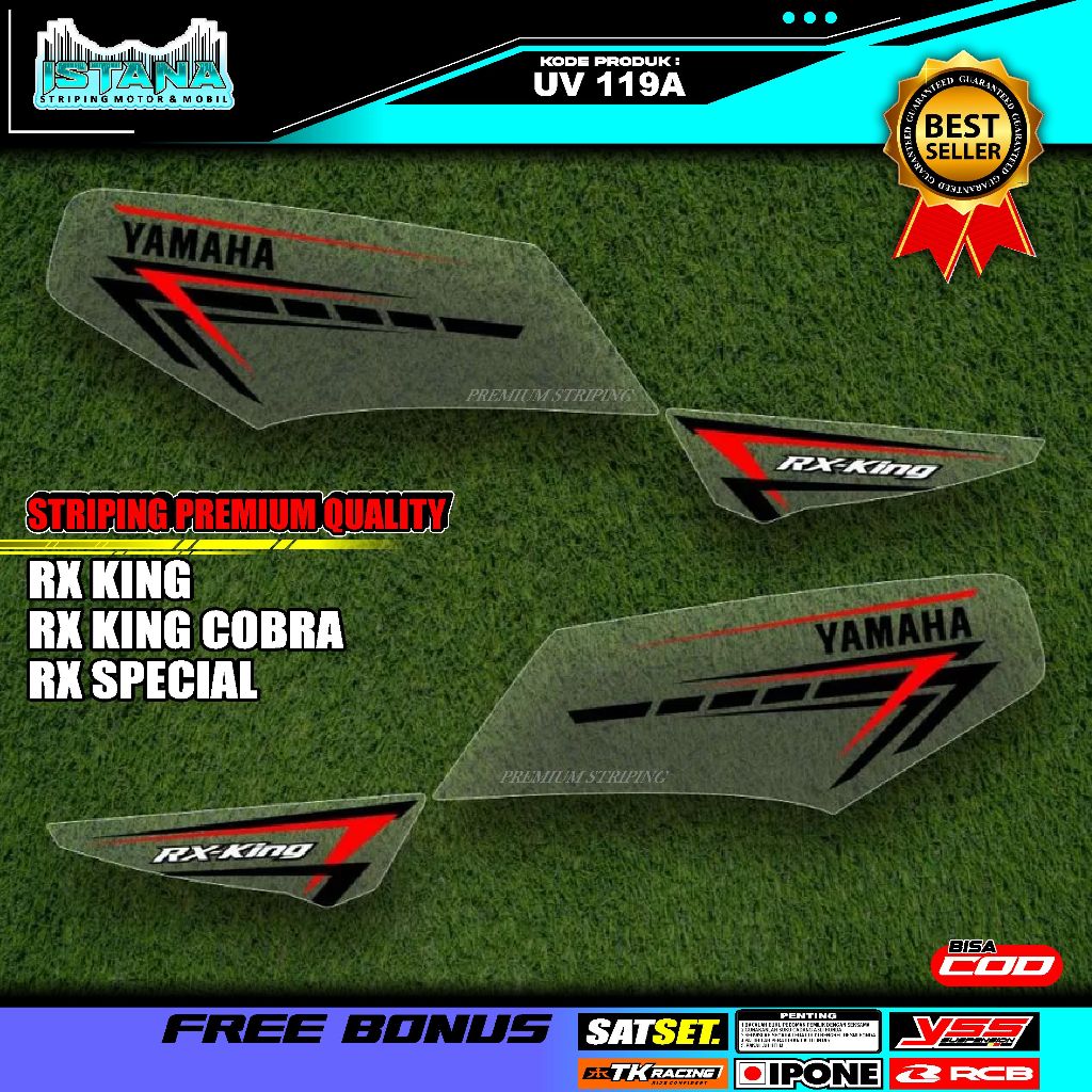 STRIPING VARIASI RX KING COBRA RXSPESIAL CUTTING-STIKER UV TRANSPARAN RX KING ULTRA PREMIUM