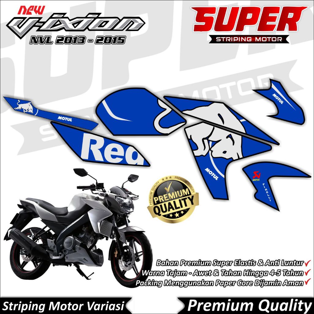 Stiker Vixion NVL Anti Luntur keren Striping Vixion Lighting Striping Yamaha Vixion NVL Red Bull