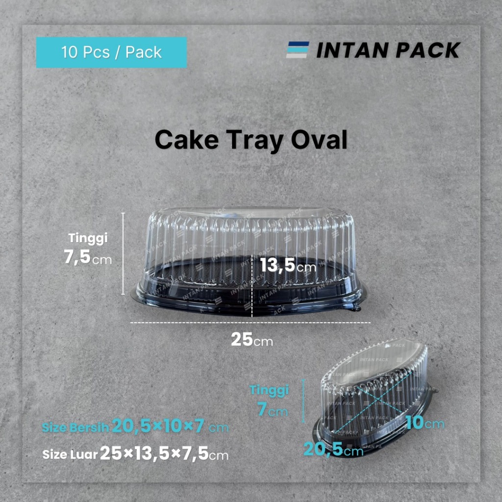 Mika Tray Oval / CT Oval / Mika Kue Bolu (isi 10 pcs)