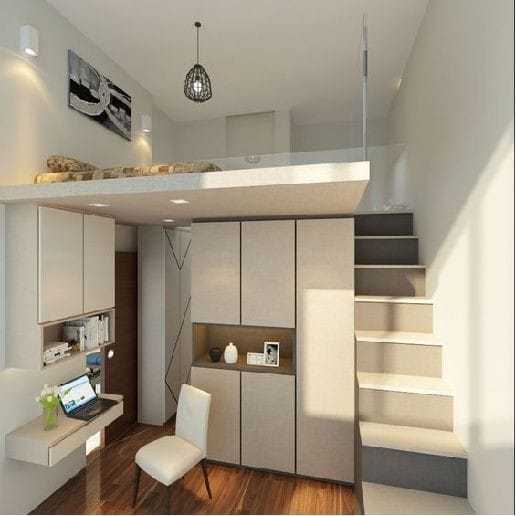 Mezzanine minimalis kamar atas