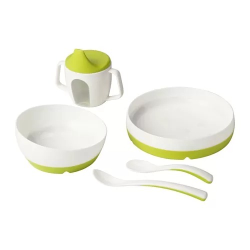 Set 5in1 Alat Makan Bayi Piring Mangkuk Gelas Dan Sendok Bahan Plastik WMO IK2487