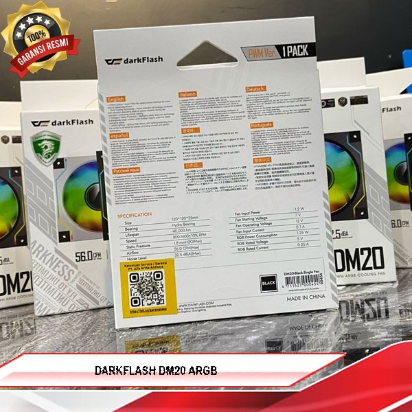 DARKFLASH DM20 ARGB | PWM ARGB Cooling Fan | Fan Case