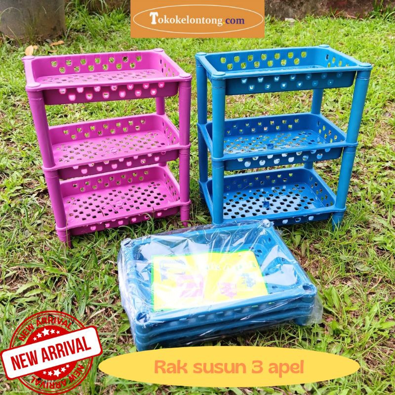 Rak plastik susun 3/rak 3 tingkat/rak sendok/rak kosmetik/rak kecil/rak persegi panjang plastik