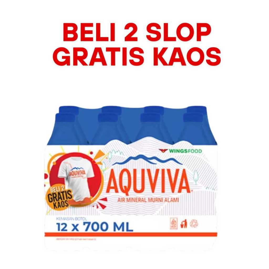 

Aquviva Mineral Water 700ml x 12 Pcs Air Minum Botol Beli 2 Slop Gratis Kaos