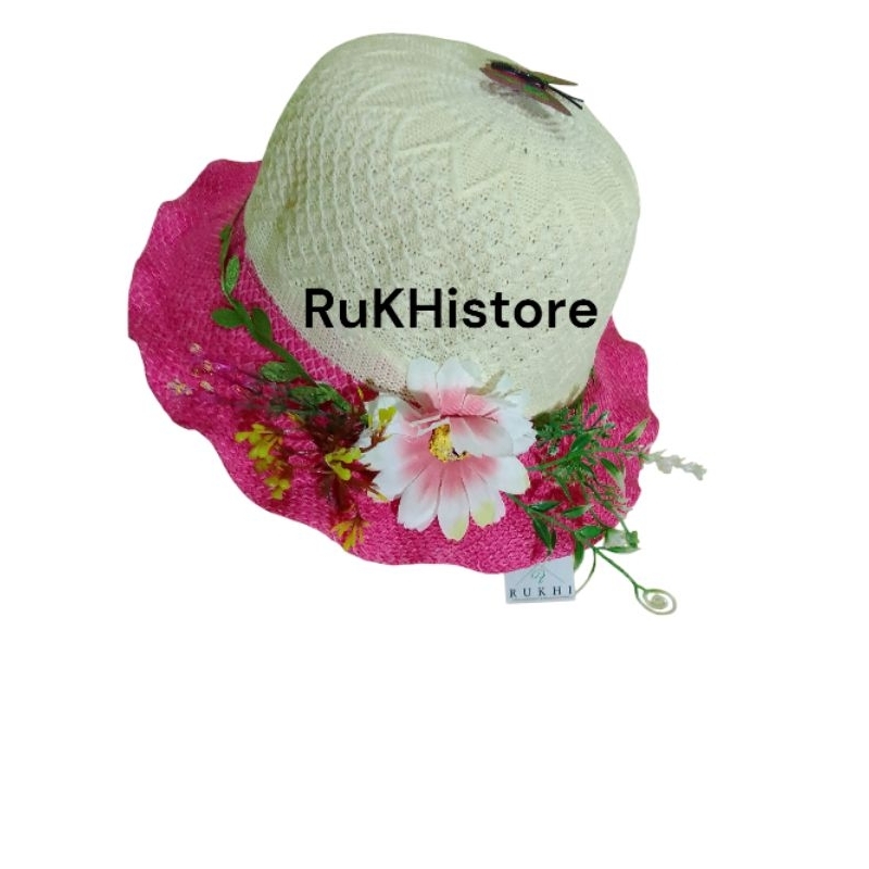 topi pantai anak/ topi pantai bunga/topi buket usia 1 tahun keatas/topi anak paud TK/topi pantai mur