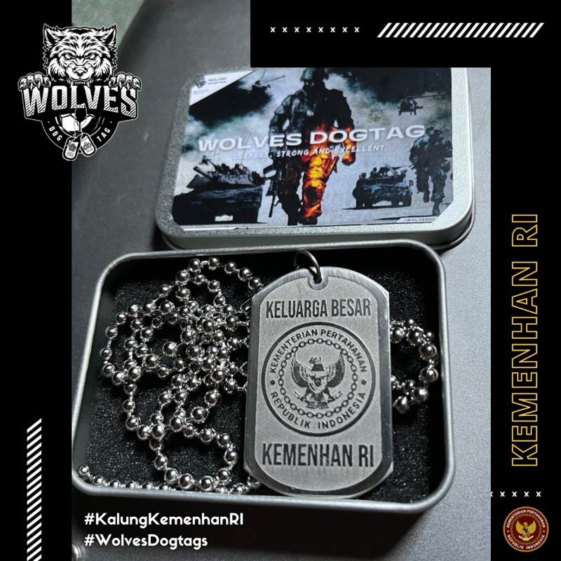 Kalung Kemenhan/ kalung rantai pria / Kalung kementerian pertahanan / aksesoris kemhan / kalung kemh