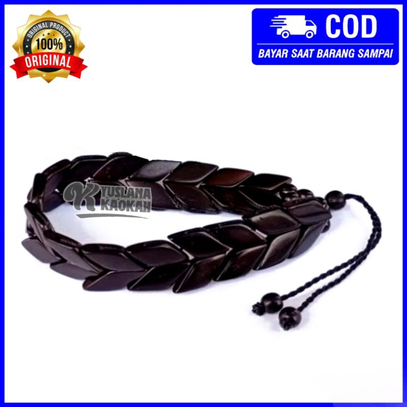 Gelang Kokka Kaokah Kaukah Kaoka Koka Kokkah Motif Gandum Bunga Daun Hitam