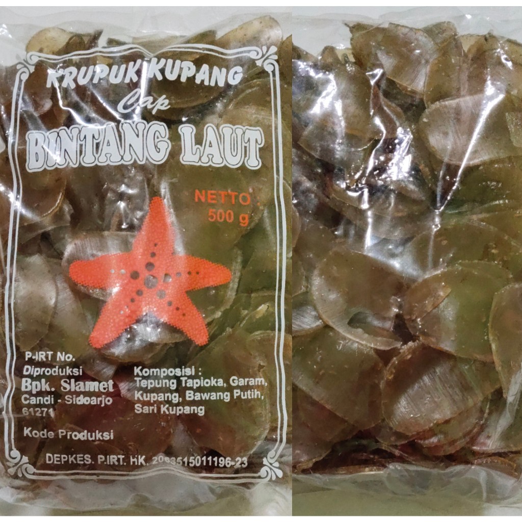 

[ 5 KG ] Kerupuk KUPANG COKLAT / Kerupuk KUPANG WARNA COKLAT mentah cap Bintang Laut ASLI SIDOARJO