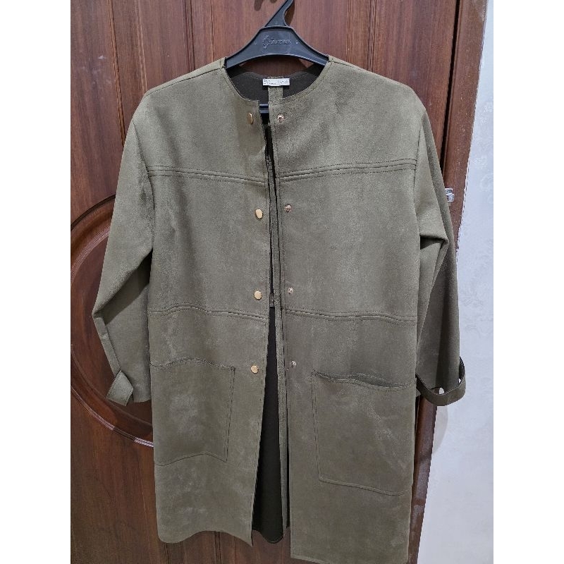 Preloved Mango Jaket Coat Hijau Green