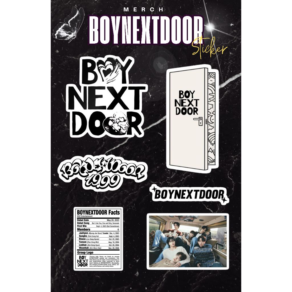 

[FREEBIES MERCH KONSER] Sticker BOYNEXTDOOR Custom Non Cutting 10x15cm - Sticker Aesthetic Keren untuk HP, Laptop, Helm, Motor & Barang Kesayangan - Sticker Berkualitas dan Mudah Dipasang
