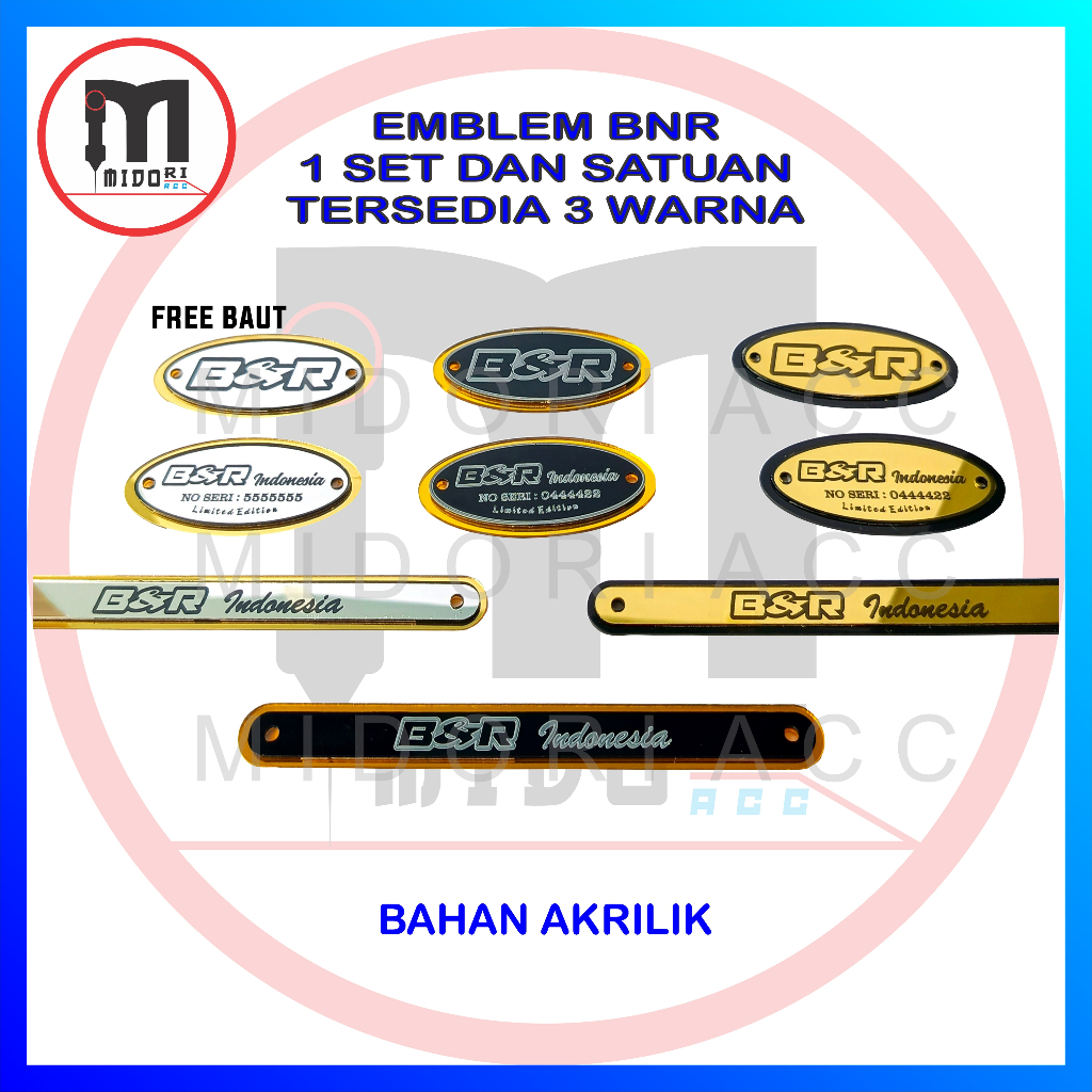 Logo / emblem bnr set , custom akrilik