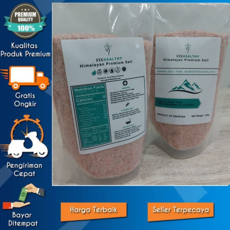 

(Asli)Garam Himalaya Fixhealthy 1 kg Original Himalayan Pink Salt Pure Super Fine Premium Organic Himalayan Salt 1kg