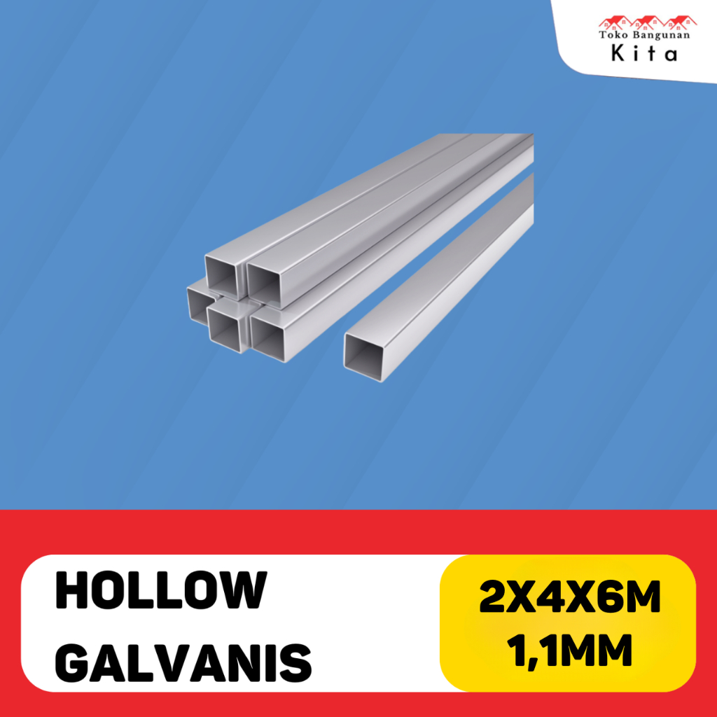 Hollow Galvanis - 2x4x6 meter (tebal 0,1 mm)