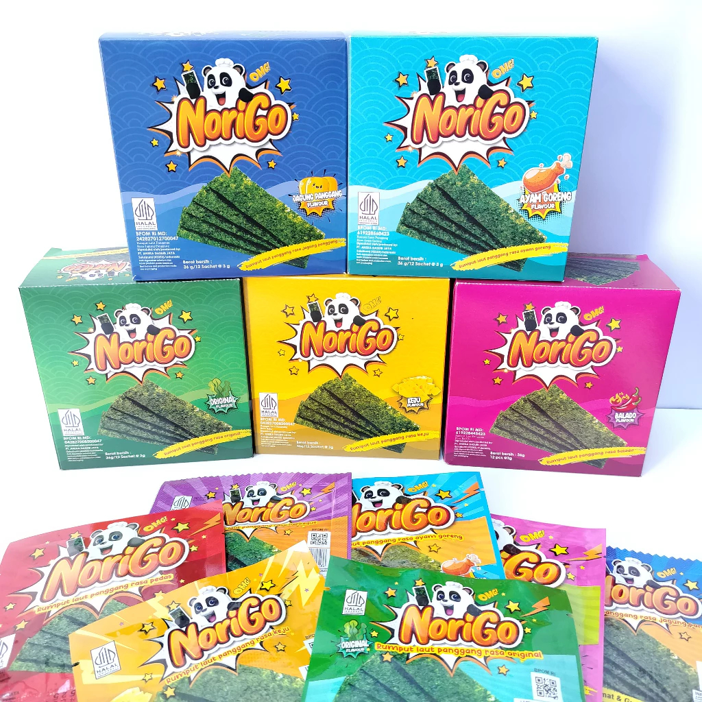 

Norigo Snack Rumput Laut Crispy /1 Box isi 12 pcs