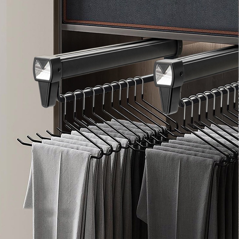 31cm/46cm Gantungan Baju Tarik Rel Gantungan Baju Lemari Tarik Gantungan Teleskopik Gantungan Baju R